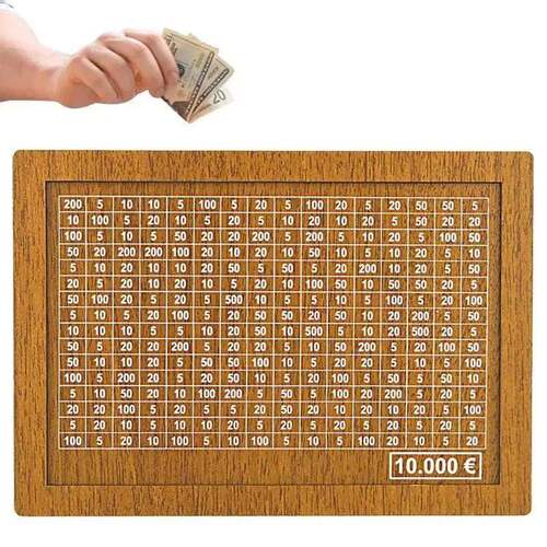Decorative Natural Wooden Money Box With Counter Piggy Bank
