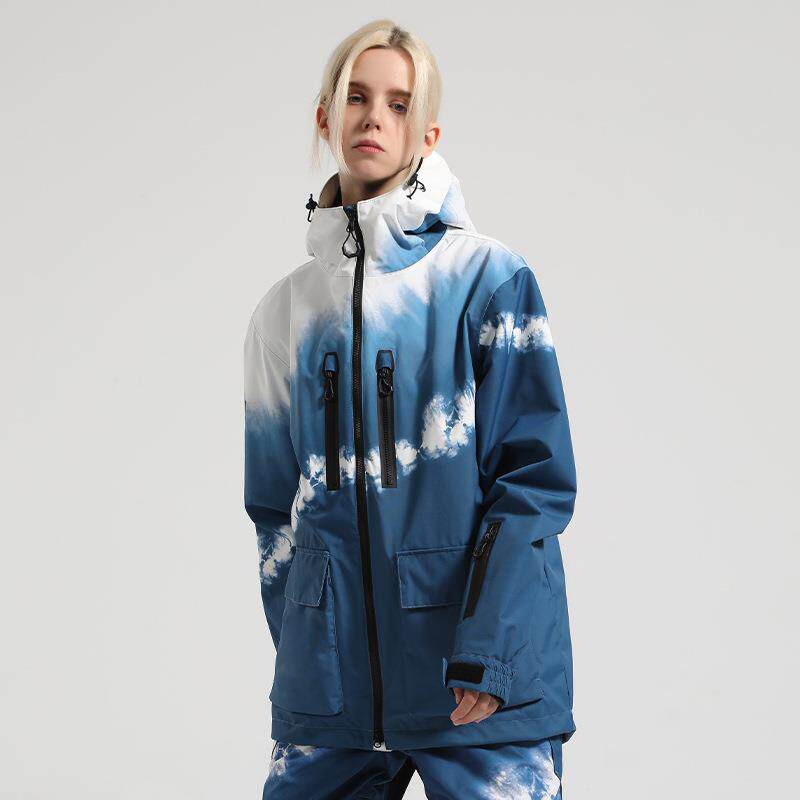 新款滑雪服女单板宽松防水防风透气加厚双板雪地服男户外情侣外套
