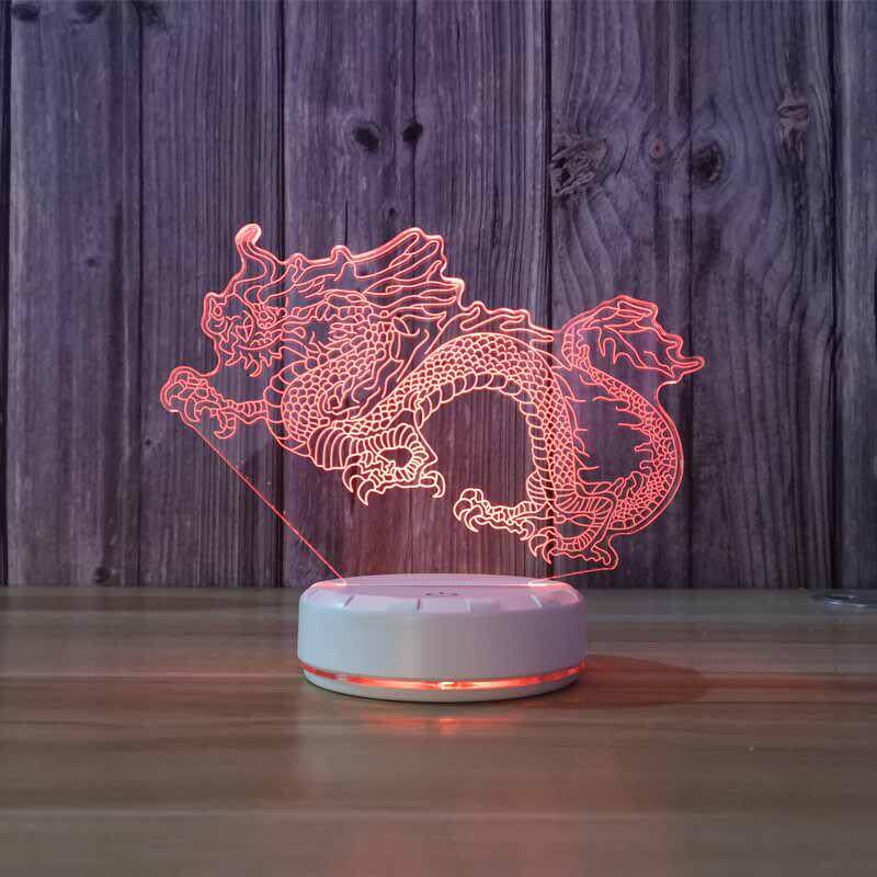 创意龙3d小夜灯个性装饰台灯桌面摆件氛围灯卧室床头灯创意礼品