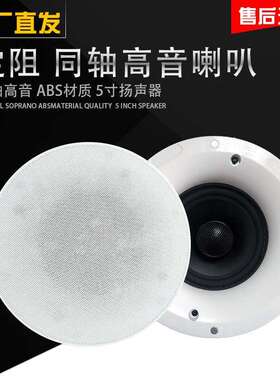 工厂定阻无边框吸顶音响同轴高音吸顶喇叭天花板音箱6.5寸