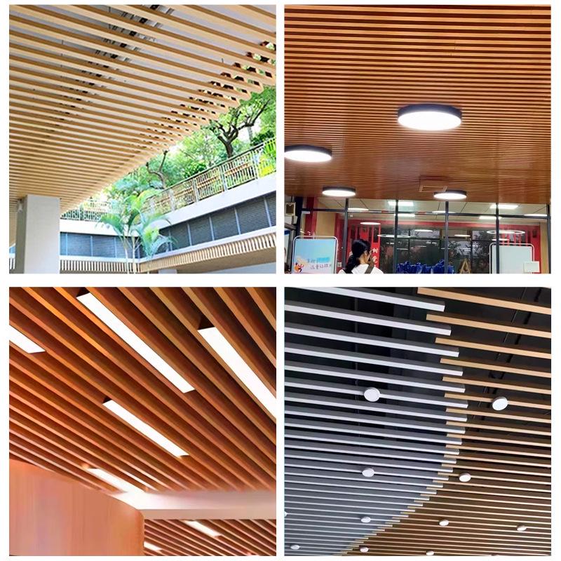 实力厂家铝方通吊顶木纹铝方通铝合金方管办公室铝方通吊顶装修