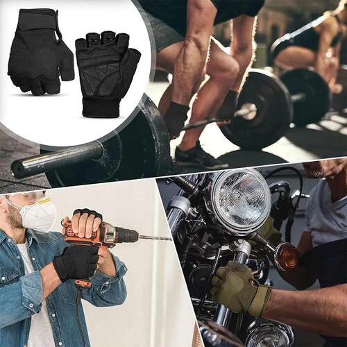 Fingerless Tactical Gloves Knuckle Protective Breathable Out