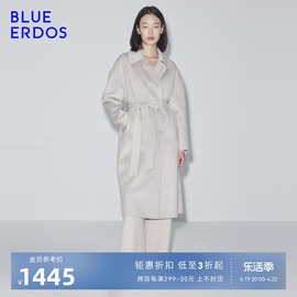 100%羊毛blueerdos秋冬气质中长款呢外套，羊毛大衣女