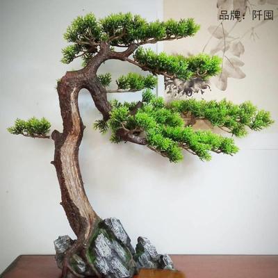 仿真盆景崖柏假树摆件迷你梅花红枫景观装饰品中式玄关造景小型树