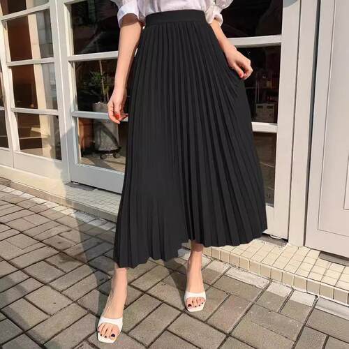 Women's Solid Pleated Formal Fashion Skirt  Elegant Fashion