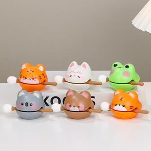 创意猫咪小木鱼摆件敲打可爱打击乐器办公室静心解压玩具减压礼物