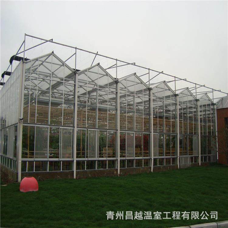 大棚玻璃温室温室施工现场种植草莓蓝莓大棚一体化工程昌越推