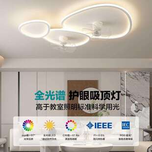 全光谱卧室一体摇头房间风扇灯卧室餐厅灯带风扇智能客厅风扇灯