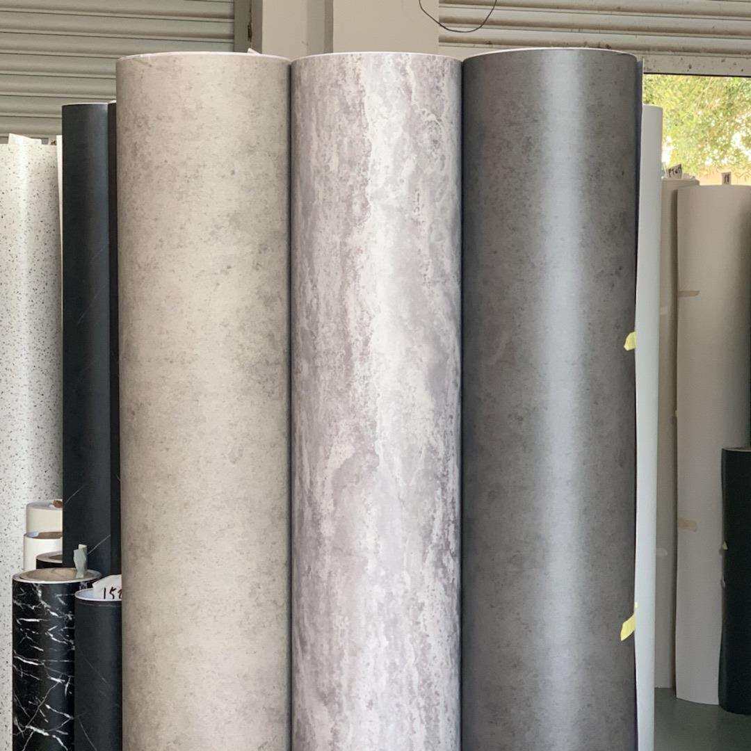 特厚导气槽工业灰自粘墙纸壁纸装饰贴膜水泥纹波音软片家私宝