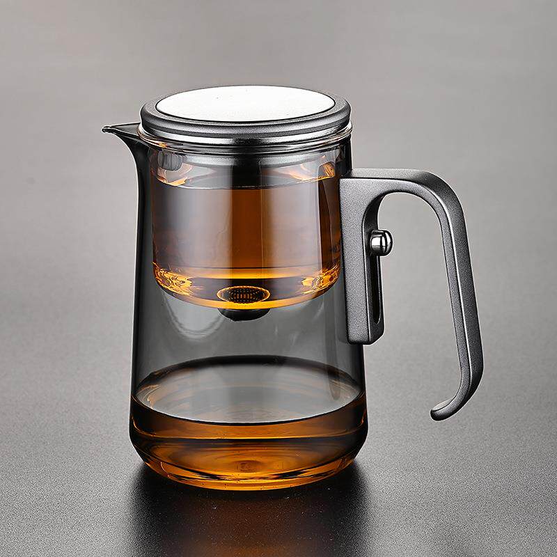 磁吸飘逸杯泡茶壶无杆一键下水办公茶具茶水分离杯家用冲茶1000ML