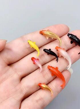 5PCS/Set Soft Plastic Mini Goldfish Scale Model Ornaments Co