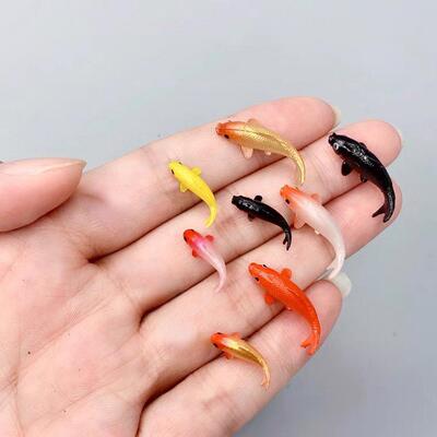 5PCS/Set Soft Plastic Mini Goldfish Scale Model Ornaments Co