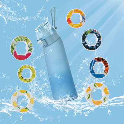 700ml香味杯果味tritan水杯带7个玩味环运动气味味觉吸管水杯