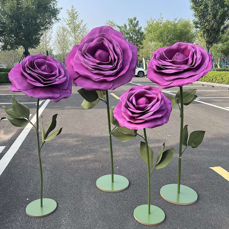 婚庆巨型立体玫瑰纸花艺婚礼大玫瑰道具美陈摆件网红橱窗布置装饰