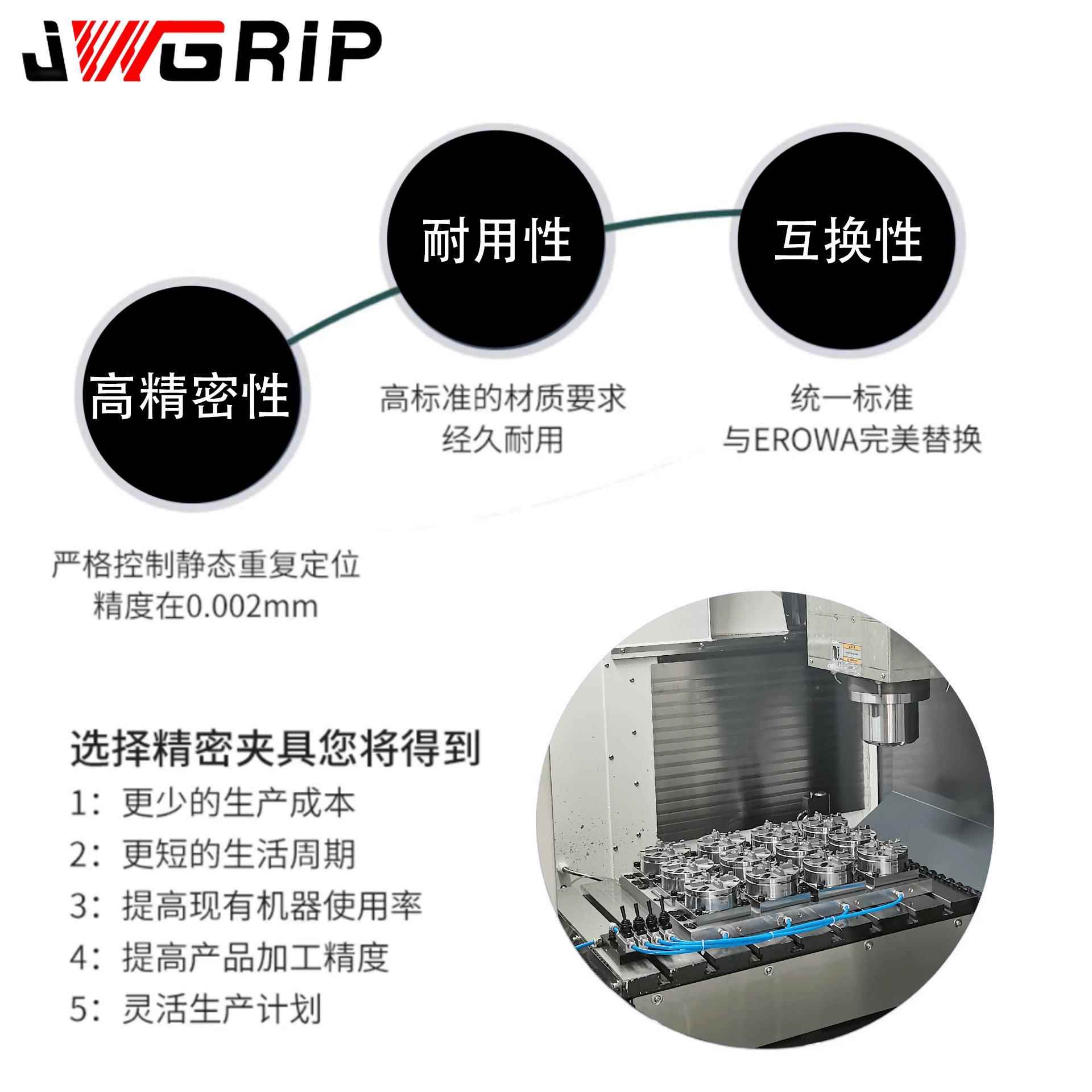 EROWA3R D100单中心气动卡盘 火花机CNC机床基准夹头工装夹具