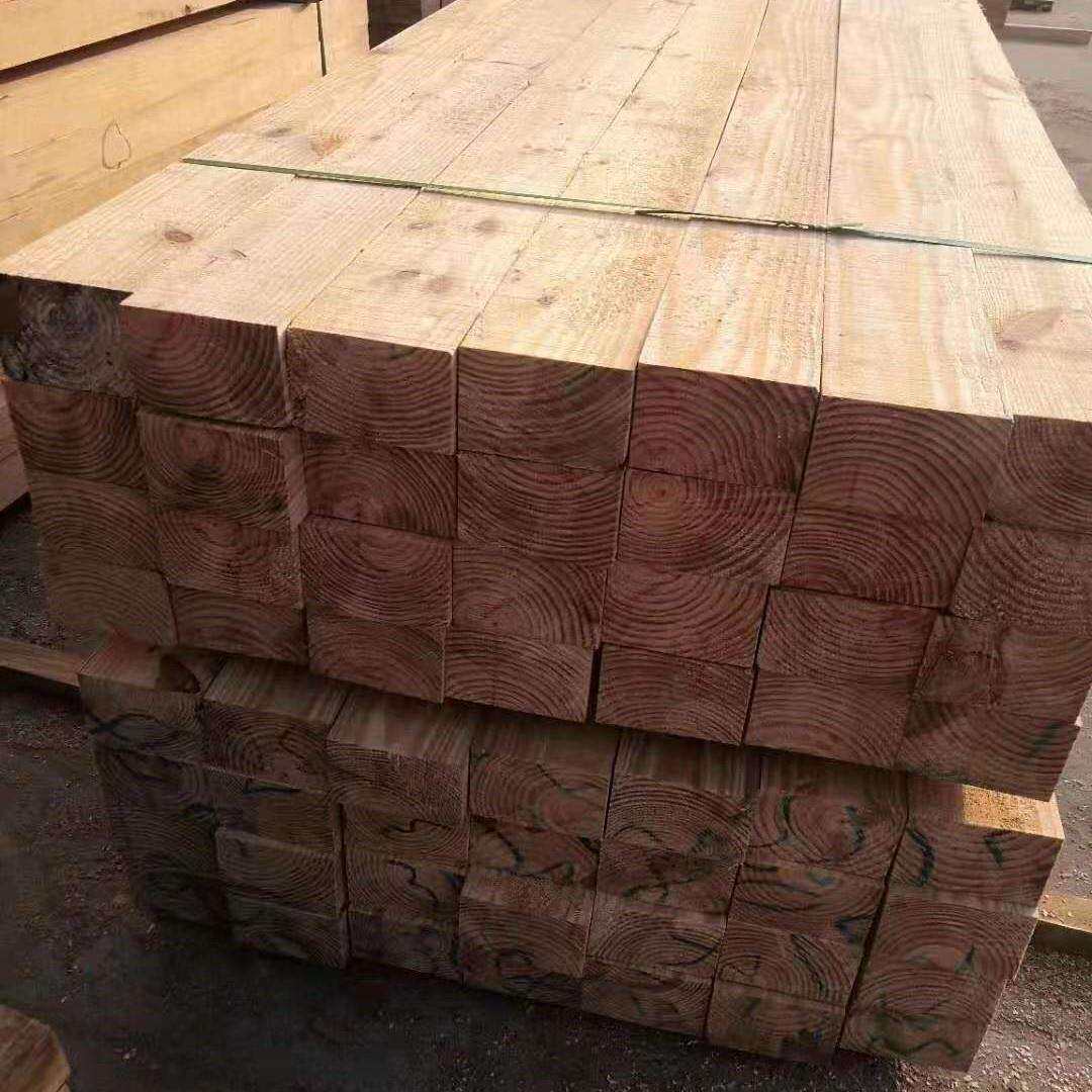 供应南方松木方古建材车圆碳化异形制作南方松防腐木烘干无节材