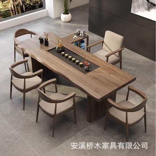 式实木茶桌一体泡茶桌椅组合意现代简约新中CLN办公板室功夫禅大