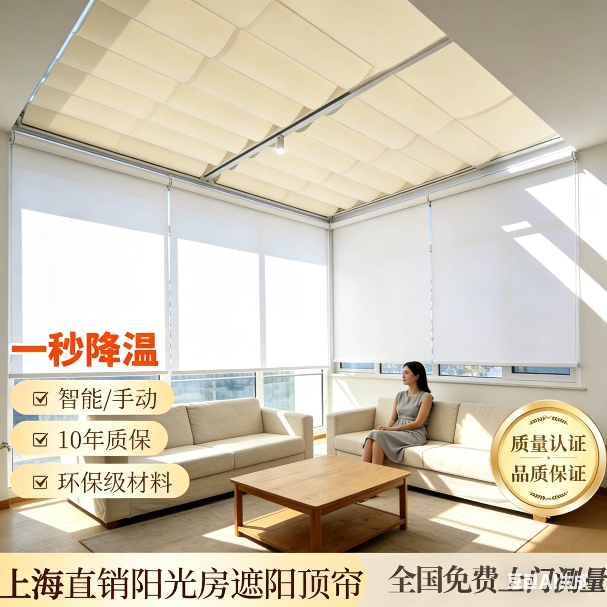 温室遮阳顶帘顶棚玻璃房电动天棚帘 折叠加厚轨道隔热降温智能