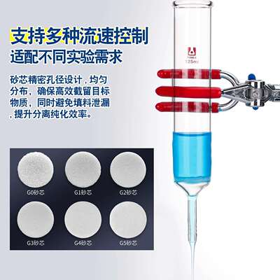 多肽固相玻璃砂芯反应管砂芯反应柱多肽合成柱双层夹套层析柱合成