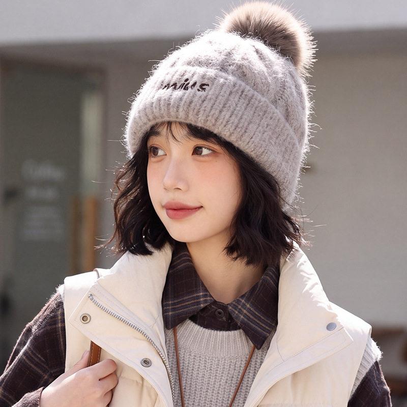 短发适合戴的帽子女士帽子冬日系复古针织帽休闲百搭毛线帽秋冬保