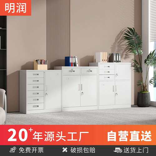 办公室文件柜铁皮储物柜档案资料柜抽屉式阳台工具杂物收纳柜带锁