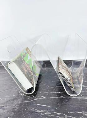 现代简约售楼处样板间大理石亚克力书架书报夹摆件杂志架软装饰品