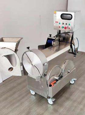 厂家全自动机果蔬切菜食菜堂切用双头切YVC片切块切丝机机