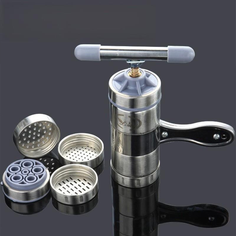 立麦手动不锈钢制面机莜面窝窝神器饸饹饸络河捞床家用小型面条机