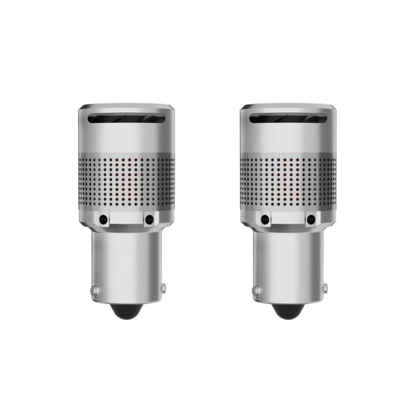 黄光amber带风扇无极性歪角S25 1156 BAU15S LED解码转向灯