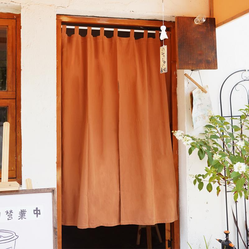 日式简约吊带分片门帘文艺风半帘厨房布艺隔断短帘免打孔窗帘