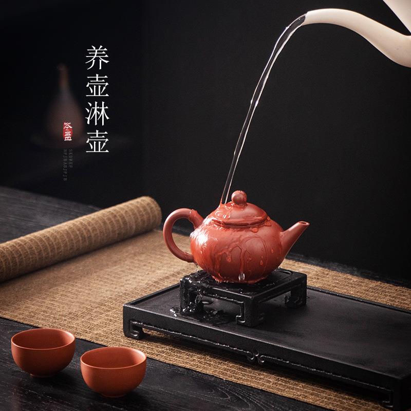 乌金石茶盘高脚长方形茶具托盘小型干泡茶台高档家用茶室杯托壶承
