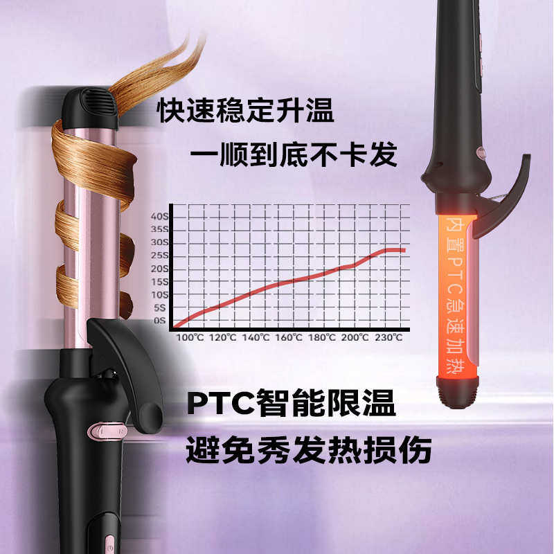 欧美新品大波浪卷发棒造型卷发器负离子不伤发自动批发短发