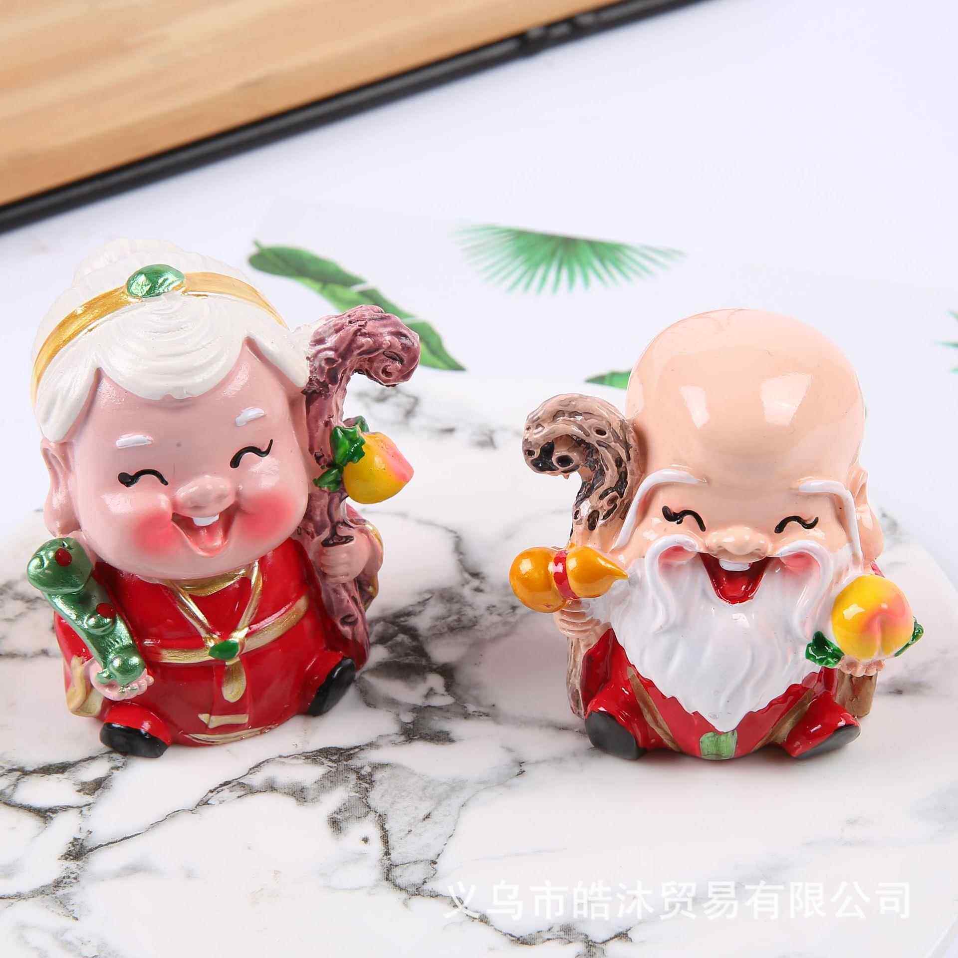 寿公寿婆寿星公月老蛋糕烘焙摆件用品车载财神爷系列手工义乌工艺