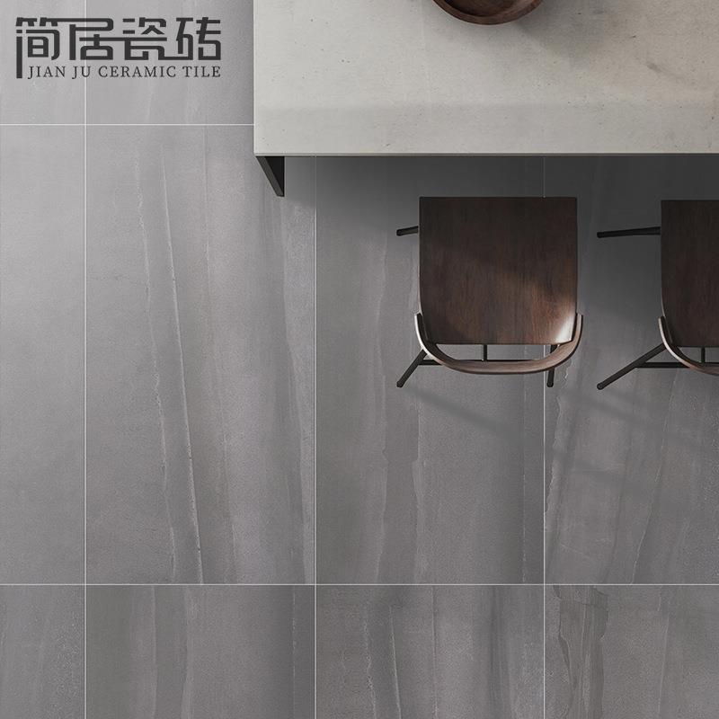 板岩通体光仿石纹瓷砖别墅客厅餐厅砖露台黑色哑砖地墙砖600*T120