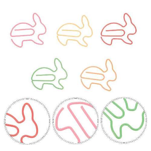 50 Pcs Cute Binder Animal Shape Clip Note Clips Rabbit