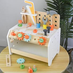 木制儿童仿真迷你维修工具箱玩具男孩拧螺丝动手组装 螺母早教益智