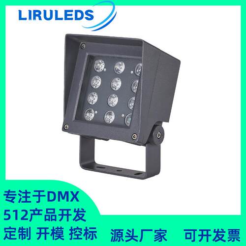 30W结构防水RGBL全彩DMX512恒功率亮化抱箍照树泛光24W山体投光灯