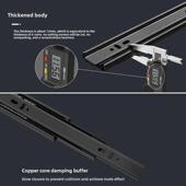 抽屉滑道缓冲轨道阻尼橱柜衣柜导轨三节静音电脑键盘托架滑轨加厚