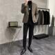 男春秋季 百搭男士 高级感结婚毛呢正装 休闲 两件套 小西装 西服套装