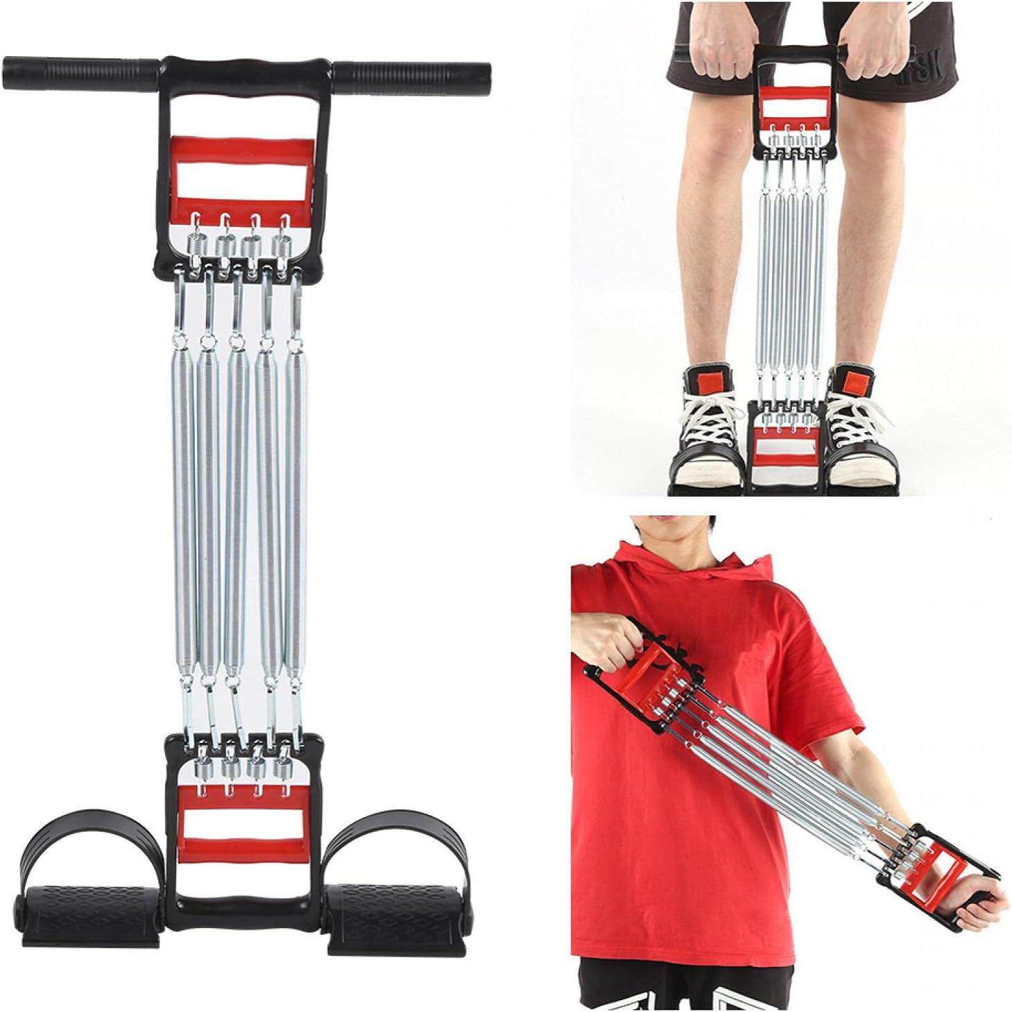 三合一弹簧拉力器手臂锻炼扩胸器多功能健身脚踏拉力器肌肉训练器