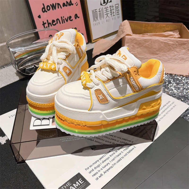 ins超火厚底松糕超高跟小个子8cm休闲板鞋小胖丁小白鞋面包鞋女鞋,女鞋,休闲板鞋,淘宝优惠券,粉丝福利购,淘宝优惠卷