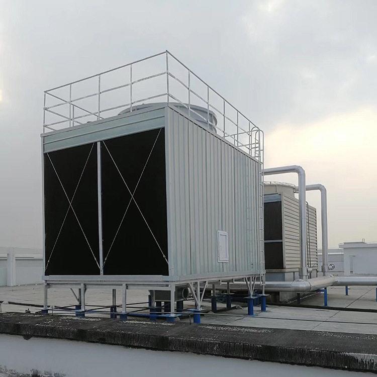 方形横流冷却塔侧出风400吨超低噪型冷却塔预冷填料散热凉水塔