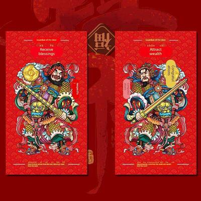 门神门贴秦琼敬德2026马年新年春节过年大门装饰国潮创意门神防水