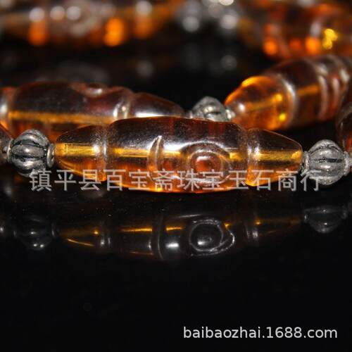古珠老珠子老琉璃仿古桶珠珠链珠串 老琉璃古珠配饰配件收藏