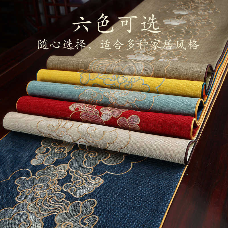 中式禅意桌旗防水茶桌垫布轻奢高端茶几旗长条电视柜盖布茶席桌布,居家布艺,桌旗,淘宝优惠券,粉丝福利购,淘宝优惠卷