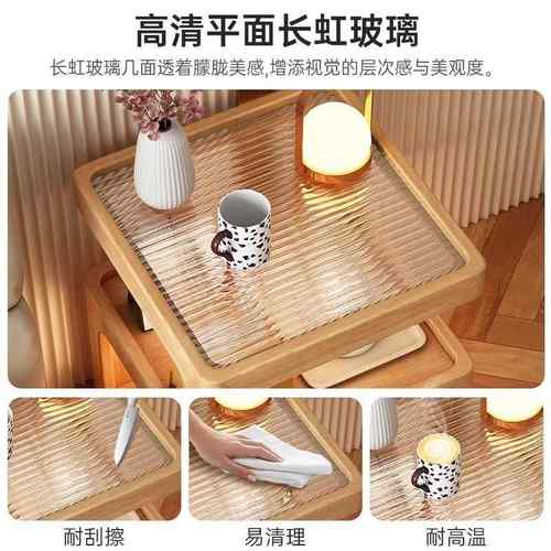 实木1床头柜约简现代小型边家用卧室边创意2025新款床桌几极窄儿