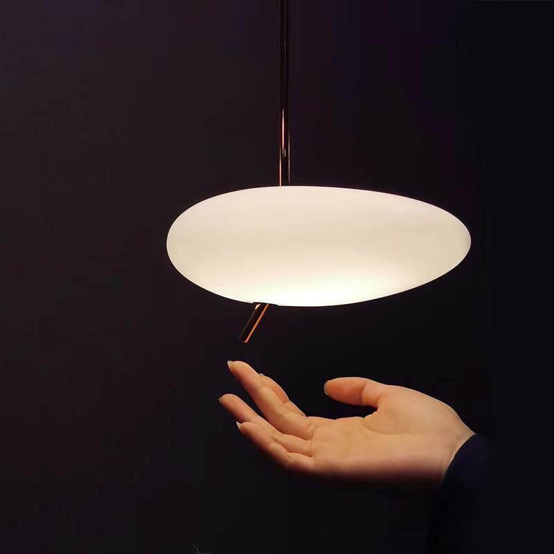 设计师餐厅灯北欧卧室床头小吊灯轻奢简约展馆鹅卵石触控灯具