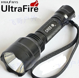 进口CREE Q5/T6 LED C8强光手电筒远射迷你充电18650骑行户外