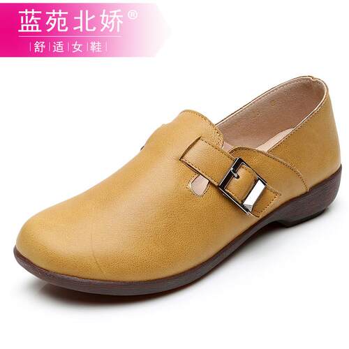 正品2024新款鞋平底单鞋舒适女牛筋底软底鞋百搭休闲妈妈春秋真皮