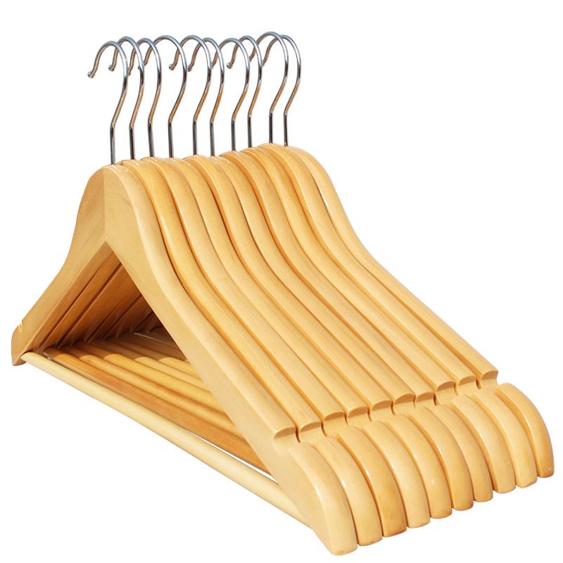正品实木衣架原木色木衣架成人无痕衣挂西服服滑装古木质防衣服覆